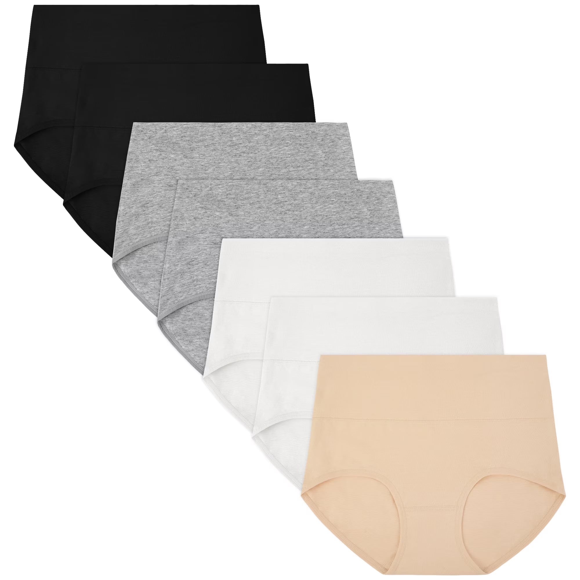 7 Pack Cotton Underwear for Women High Waisted Full Coverage Womens Panties Stretch Soft Ladies Underwear, S-2XL