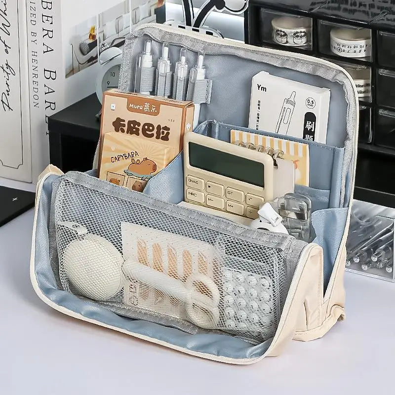 Large Capacity Pencil Case Simple Stationery Box Student Stationery Bag Storage Bag Office Stationery Supplies