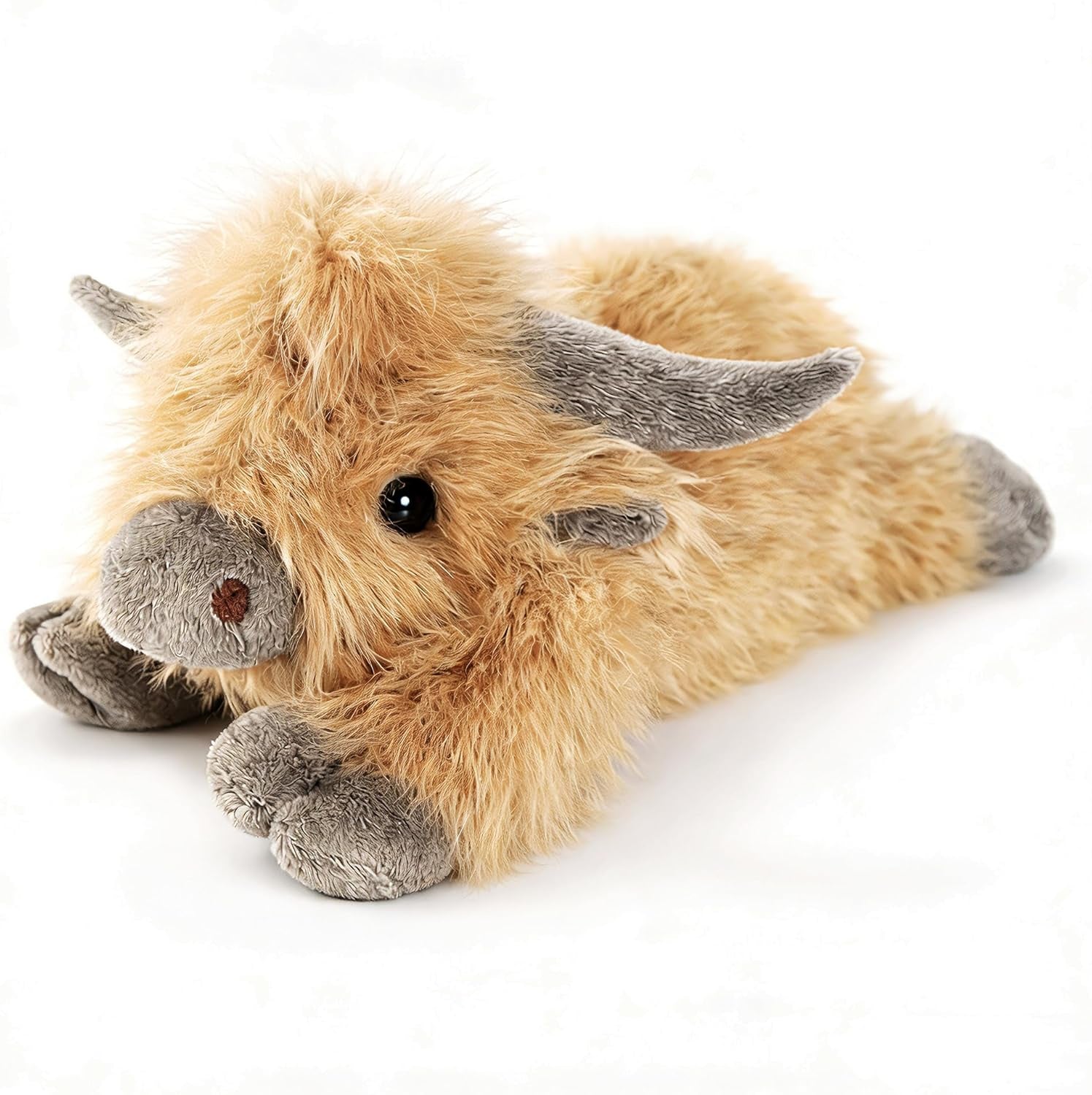 20" | 4 Pounds Highland Cow Weighted Stuffed Animals with Unscented Microwavable Heating Pad, Cute Coolable Heatable Weighted Plush Warm Gift for Kids & Adults