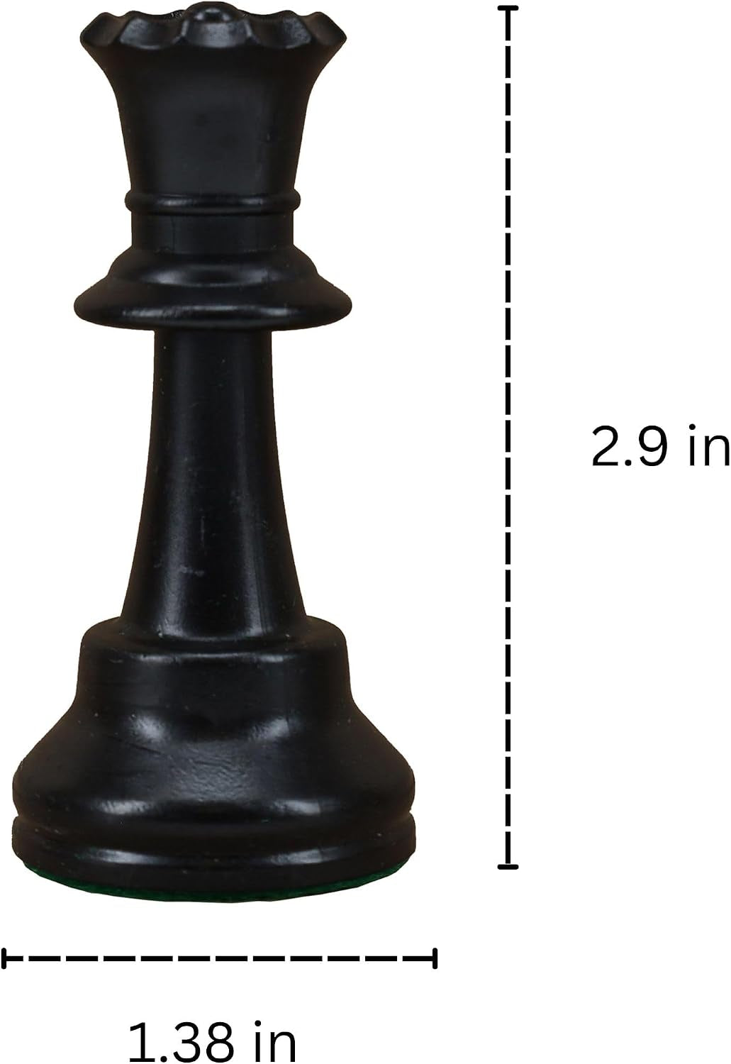 Replacement Staunton Chess Piece - Dark Queen for Tournament Chess Set, Plastic Chess Piece with Felt Bottom, Classic Design, Replacement Chess Pieces for Chess Set