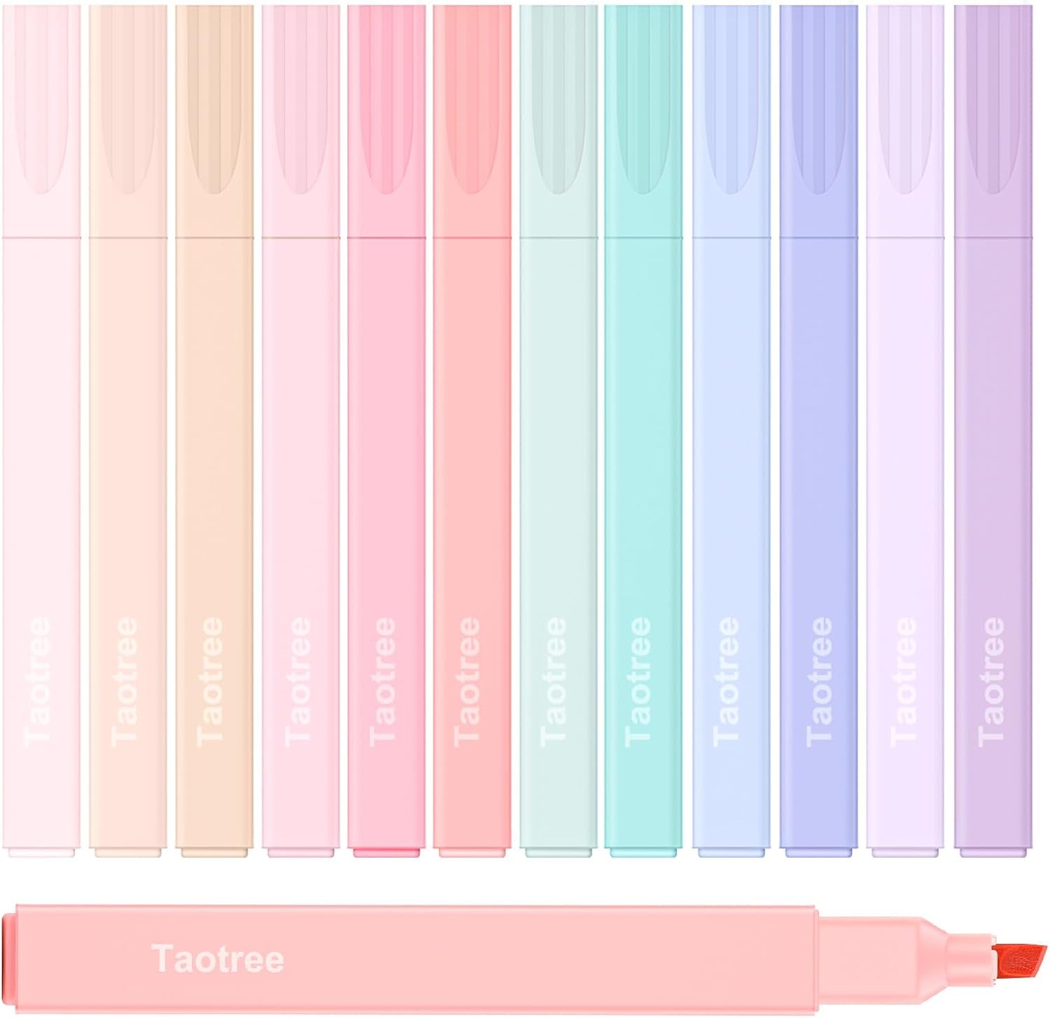 12Pcs Aesthetic Cute Highlighters Assorted Colors, Back to School | Bible Highlighters and Pens No Bleed, Chisel Tip Pastel Markers Pens for Journaling, School Supplies, Office Desk Accessories