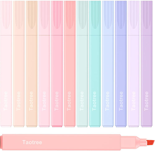12Pcs Aesthetic Cute Highlighters Assorted Colors, Back to School | Bible Highlighters and Pens No Bleed, Chisel Tip Pastel Markers Pens for Journaling, School Supplies, Office Desk Accessories