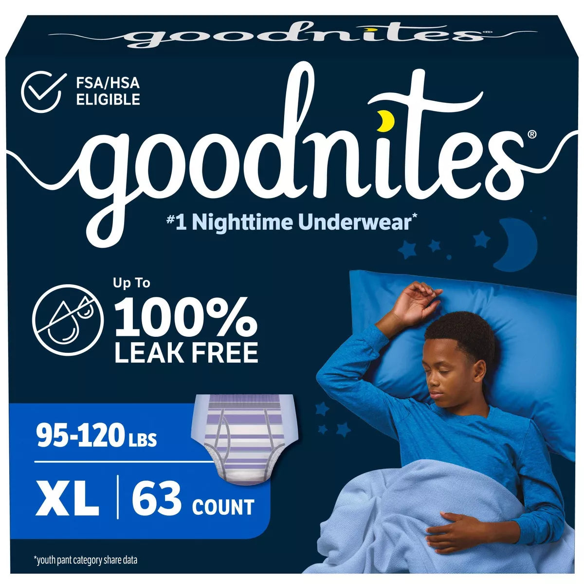 Goodnites Boys' Nighttime Underwear - (Select Size and Count)