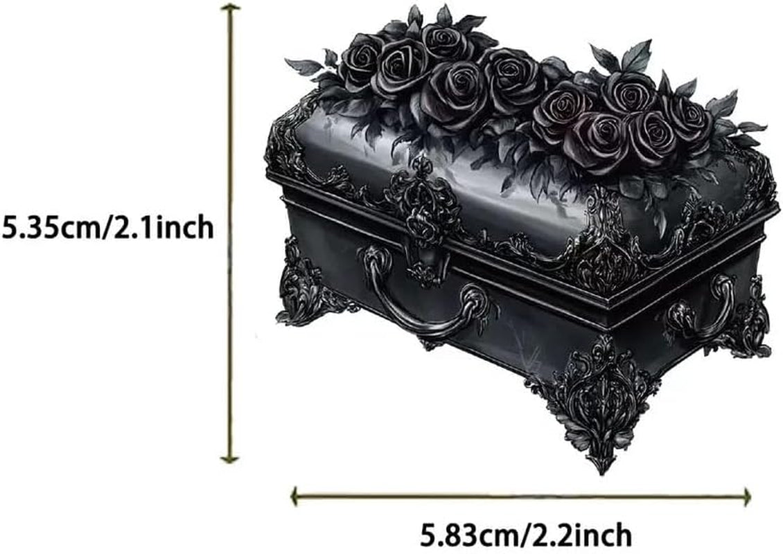 50 PCS Gothic Transparent Stickers - Dark Romance Roses Waterproof PET Stickers Aesthetic for Scrapbooking, Laptops, Water Bottles, Journals, DIY Crafts
