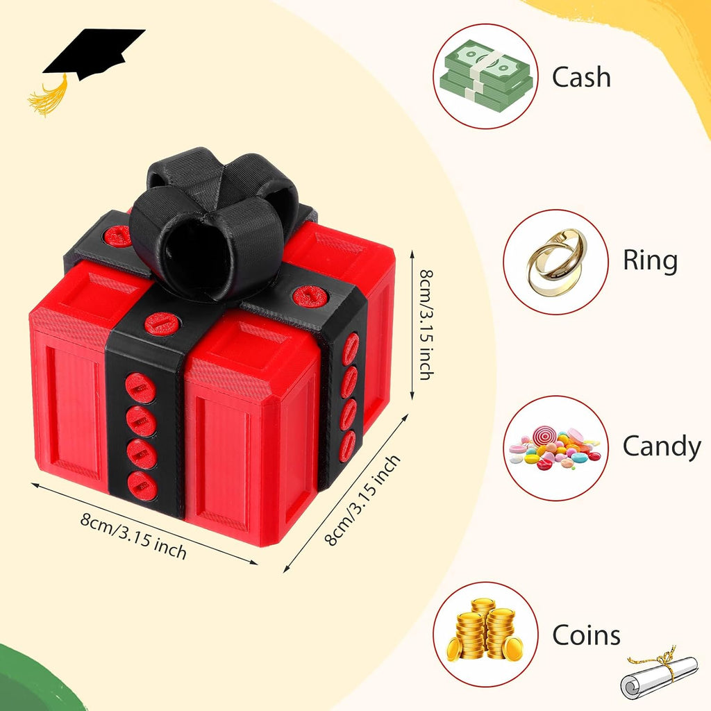 2 Pack Gotcha Box Annoying Gift Box with 3D Printed Screw, 3.15'' Gag Prank Gift Boxes, Funny Novelty Money Puzzle Boxes for Card Graduation Birthday Office White Elephant Party Favors