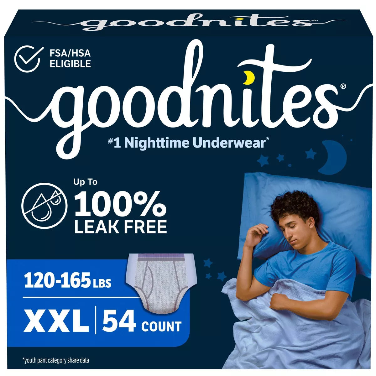 Goodnites Boys' Nighttime Underwear - (Select Size and Count)