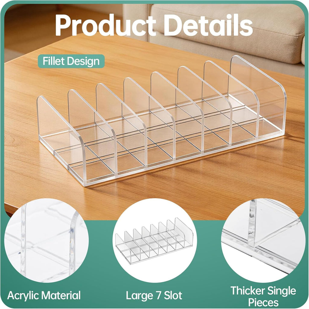 Money Tray Compatible with Monopoly-7 Slots,Clear Acrylic Money Organizer, Banker Tray Compatible with Monopoly Accessories(2Pack,Trays Only)