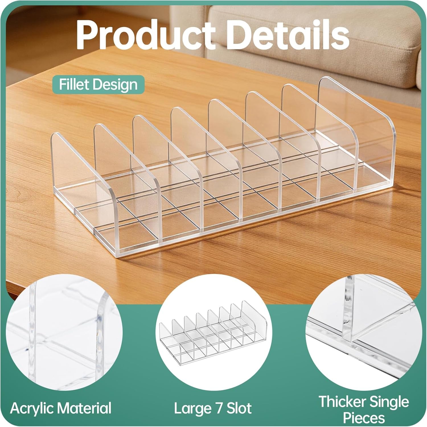 Money Tray Compatible with Monopoly-7 Slots,Clear Acrylic Money Organizer, Banker Tray Compatible with Monopoly Accessories(2Pack,Trays Only)