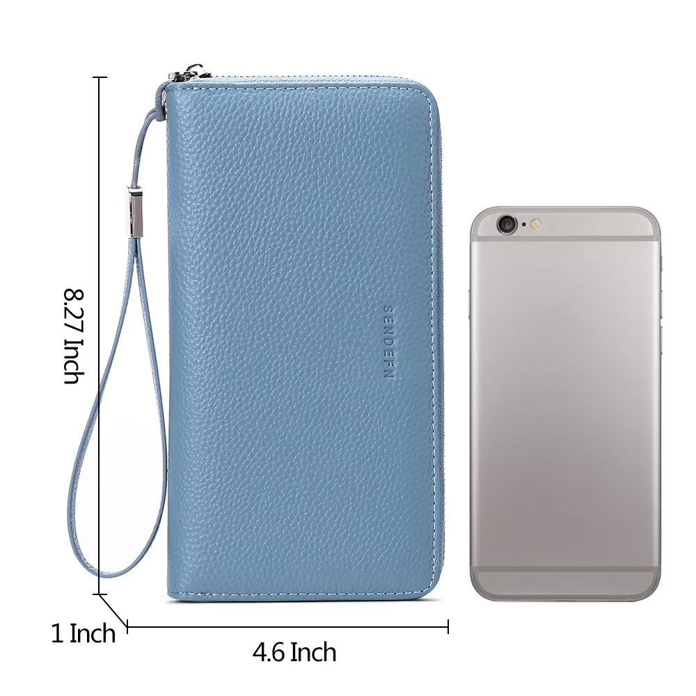 Multiple Card Holder Women Leather Wallet, Blue