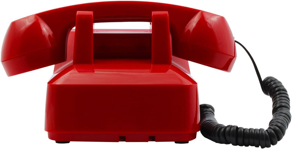 Opis Pushmefon Cable: the Landline Phone for Home in Retro Style - Non Electric Vintage Push Button Telephone for Landline Connections in Red