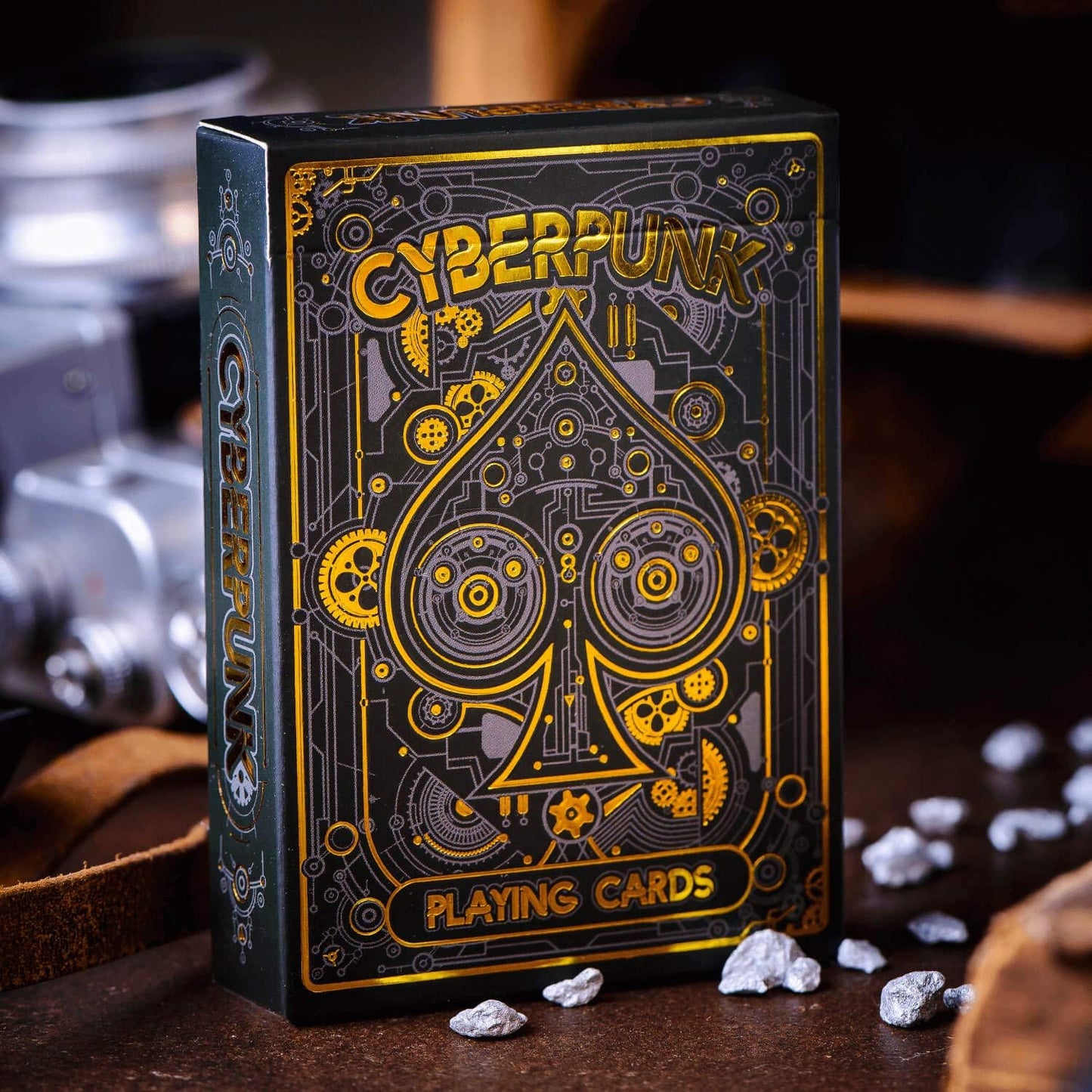 Cyberpunk Gold Playing Cards, Cardistry Decks, White Deck of Playing Cards for Kids & Adults, Cool Playing Cards with Card Game E-Book, Unique Playing Cards for Poker, Cyberpunk Cards