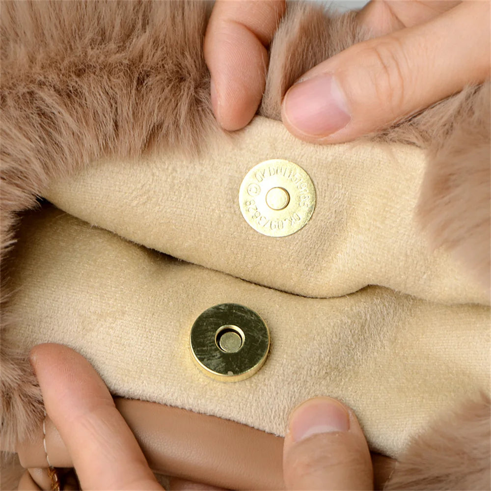Women'S Crossbody Pumpkin Plush Bag Cute Tote Bags Autumn Winter Fashion Solid Color Handbag Travel Shoulder Bags