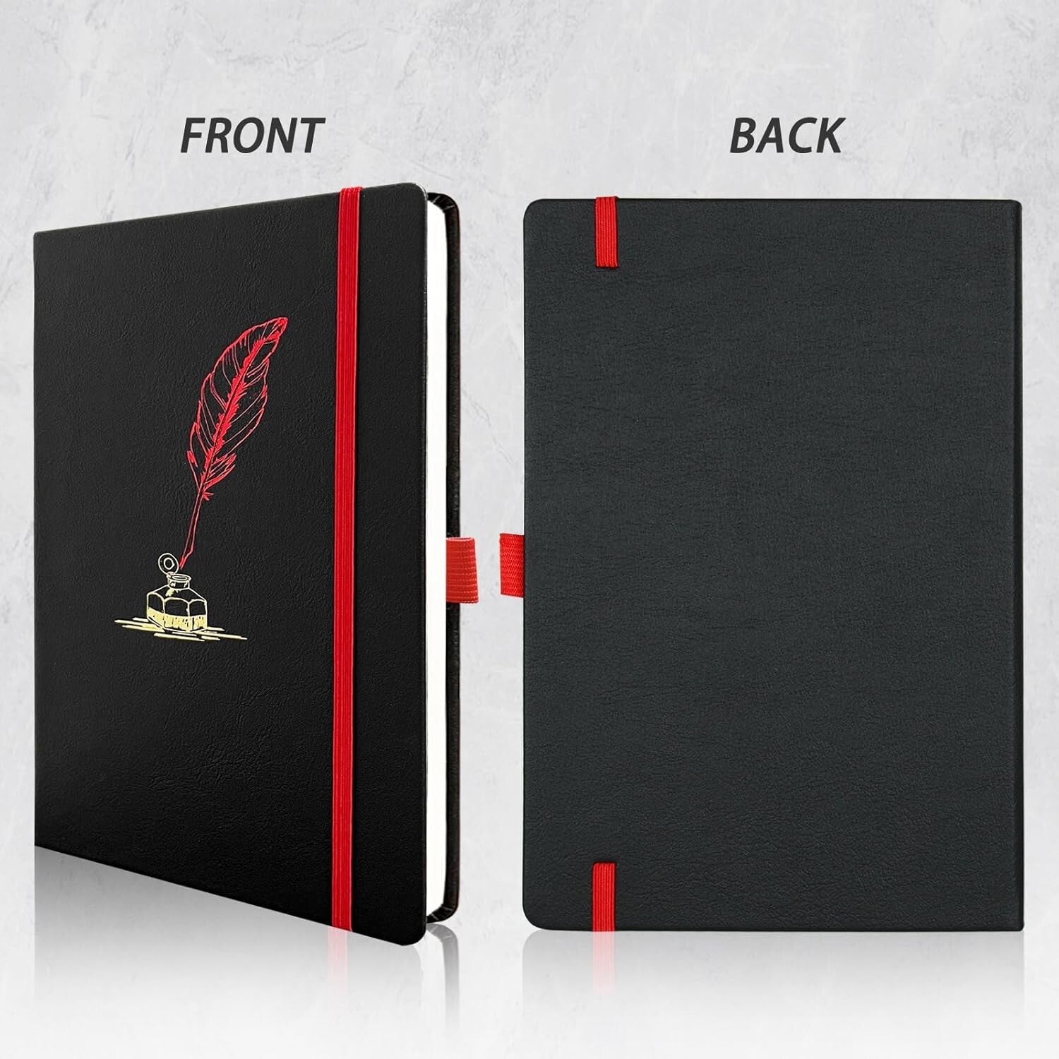 Lined Black Journal Notebook for Writing, 192 Pages, A5 Hardcover Notebooks For