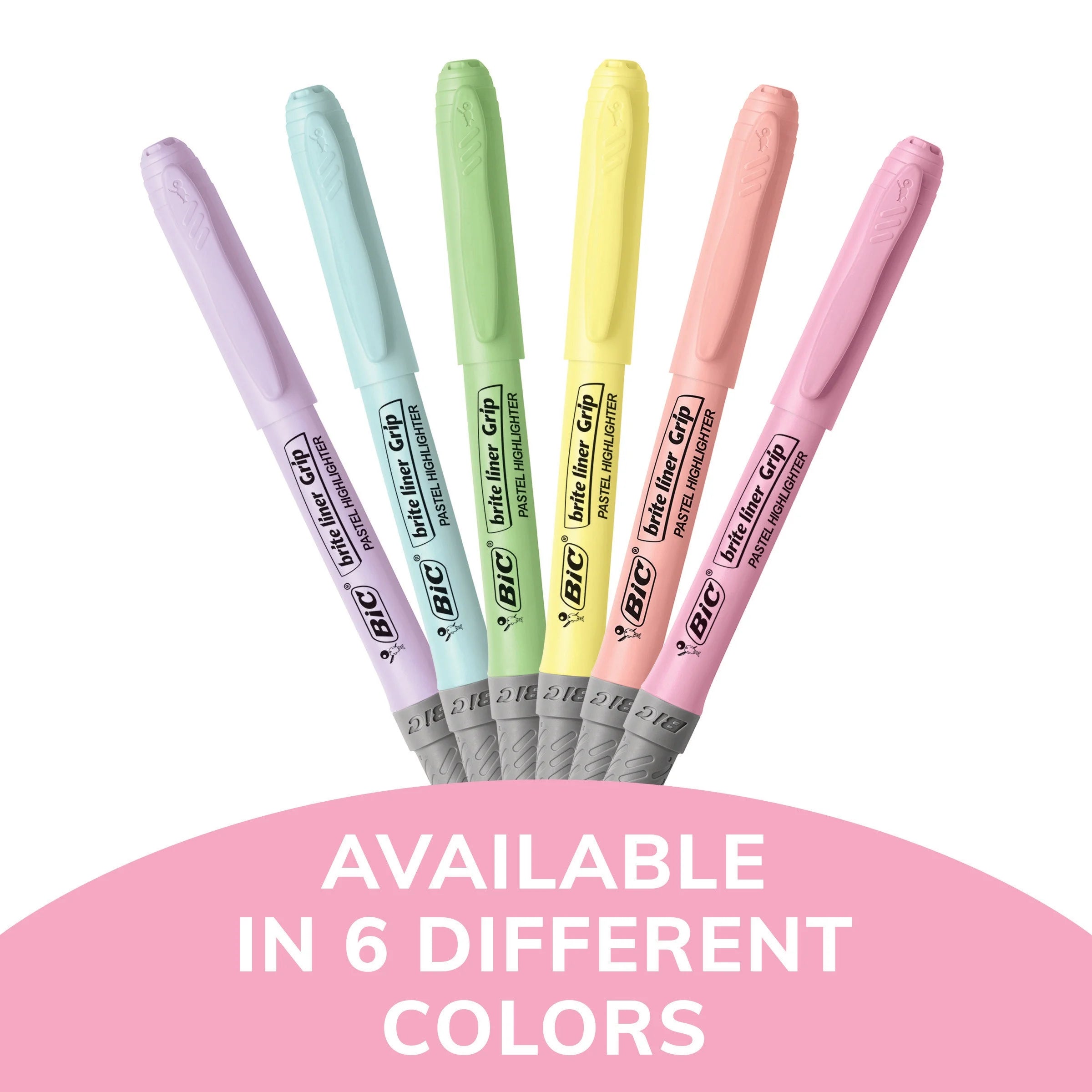 Brite Liner Chisel Point Highlighter Set, Assorted Pastel Colors, 6 Count