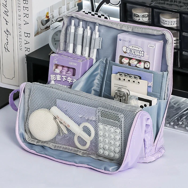 Large Capacity Pencil Case Simple Stationery Box Student Stationery Bag Storage Bag Office Stationery Supplies