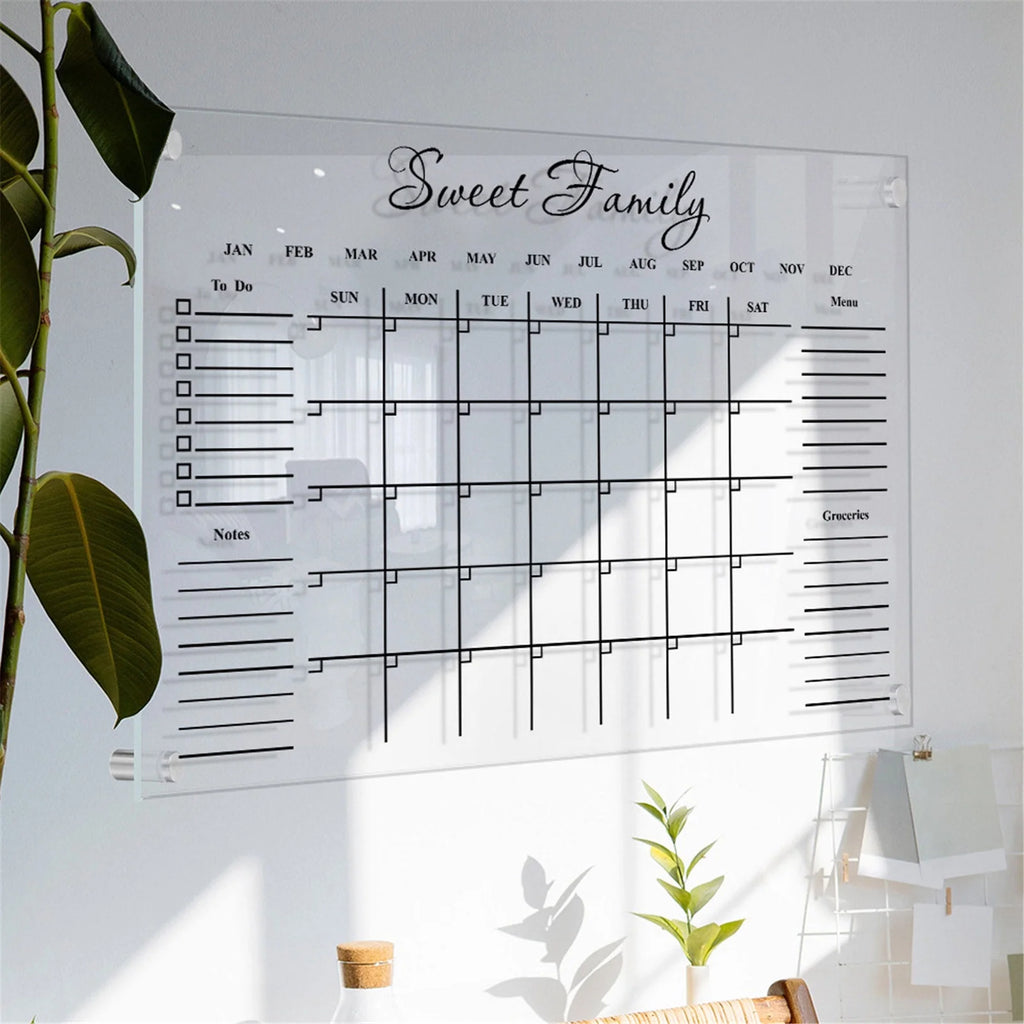 Clearance Office&Craft&Stationery under $5 Wall Acrylic Weekly Planner Board Clear Dry Erases Calendar Planner Reusable Weekly Daily to Do List Board