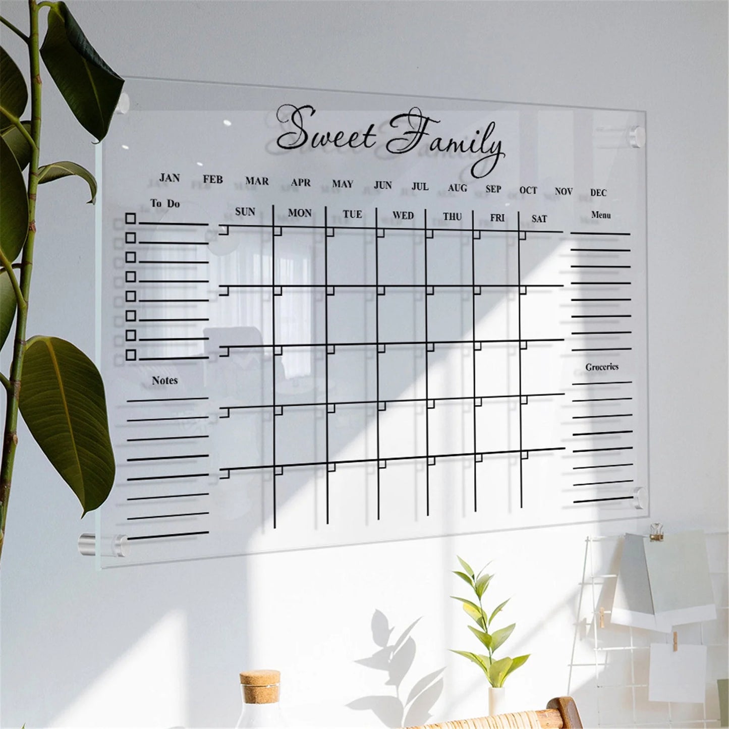 Clearance Office&Craft&Stationery under $5 Wall Acrylic Weekly Planner Board Clear Dry Erases Calendar Planner Reusable Weekly Daily to Do List Board