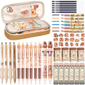 Cute Capybara Stationery Set,Kawaii Stationery Christmas Birthday Gifts,Includes Ballpoint Pens,Erasers, Mechanical Pencils,Lead Refills,Gel Pens, Highlighter,For Office Home Supplies