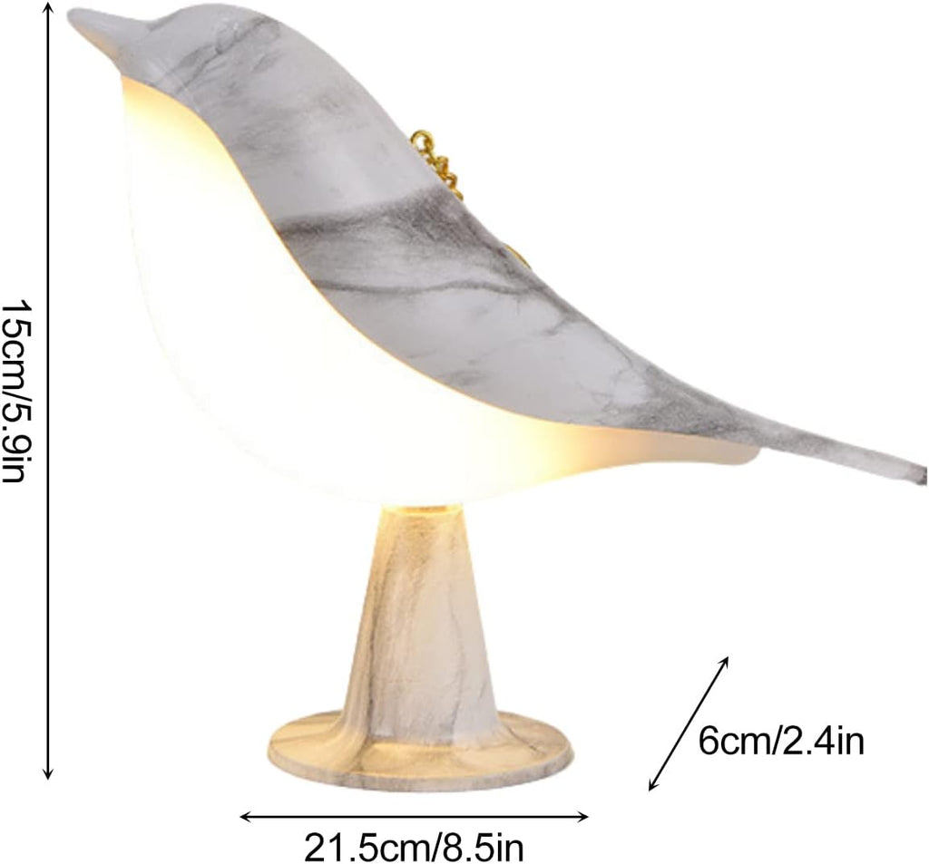 Bedside Touch Control Table Lamp Aroma Lamps Cute Bird Shaped Led Bedside Desk Lamp with USB Charging Port 3 Way Dimmable Creative Night Light Cordless Nightstand Lamp for Bedroom Home Office(Wood)