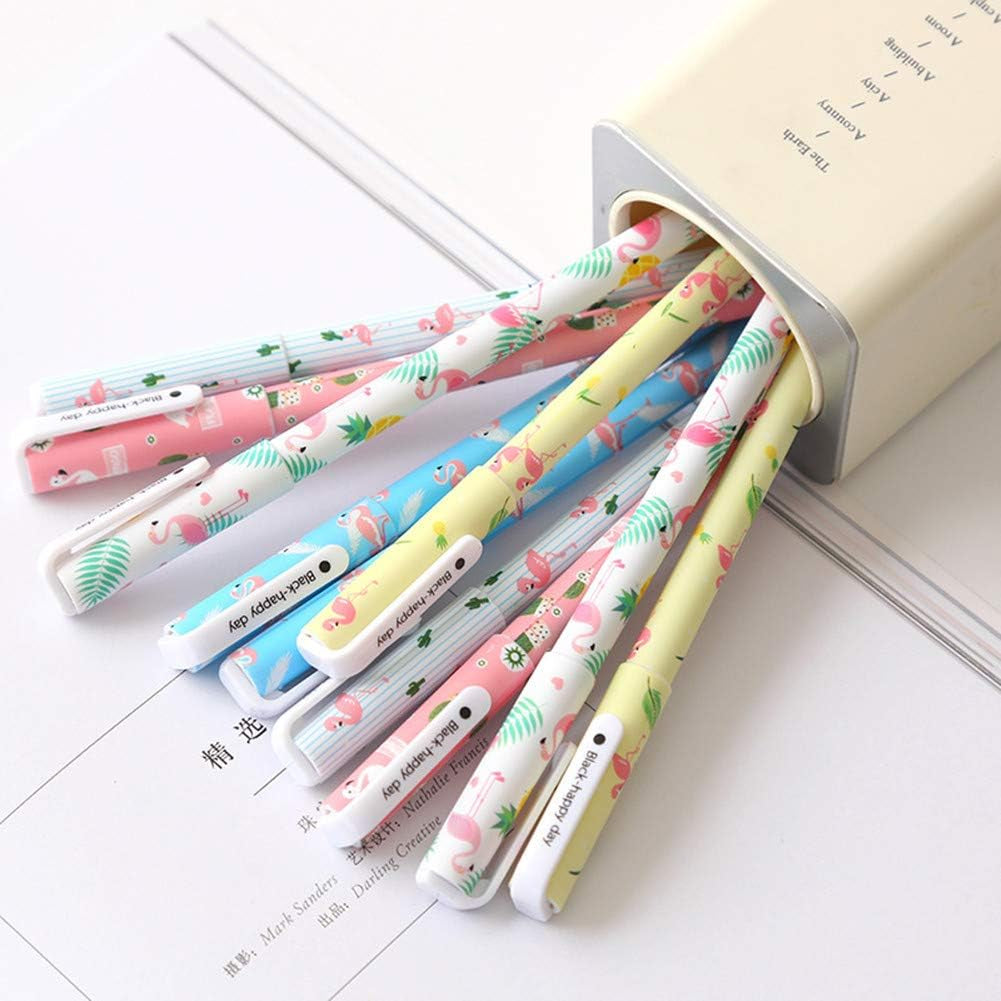 Cute Unicorn Flamingo Gel Pens, 10 Pack Multi Color Fine Point Pens, 0.5Mm Smooth Writing Colored Gel Pen Set with Case for Journaling, Drawing